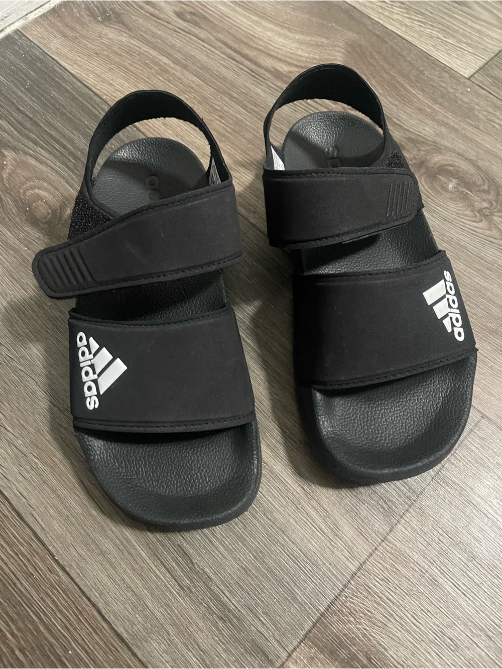 adidas Kids black Adilette Sandals - Picture 3 of 10